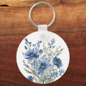 Bloemenbos Elegante Waterverf Sleutelhanger (Voorkant)