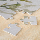 Bloemenbos Elegante Waterverf Stijlvol Blauw Legpuzzel (Zijkant)