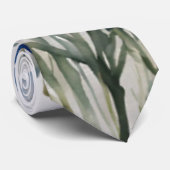 Bloemenbos Elegante Waterverf Stijlvol Blauw Stropdas (Opgerold)