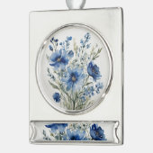 Bloemenbos Elegante Waterverf Verzilverd Banner Ornament (Links)