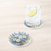 Bloemenbos Elegante Waterverf Zandsteen Onderzetter (Zijkant)