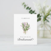 Bloemenbos Lavendel Bruidsmeisje voorstel Briefkaa Briefkaart (Staand voorkant)