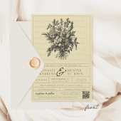  Bloemenboter Geel QR Christelijke bruiloft Kaart