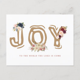 bloemenbrief Joy Christmas Greeting Holiday card Feestdagenkaart