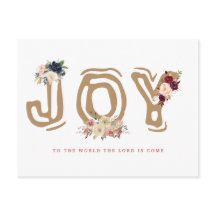 bloemenbrief Joy Christmas Greeting Holiday card