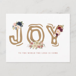 bloemenbrief Joy Christmas Greeting Holiday card Feestdagenkaart
