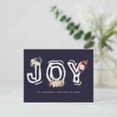 bloemenbrief Joy Christmas Greeting Holiday card Feestdagenkaart (Staand voorkant)