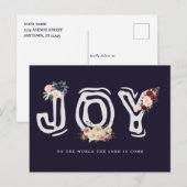 bloemenbrief Joy Christmas Greeting Holiday card Feestdagenkaart (Voorkant / Achterkant)