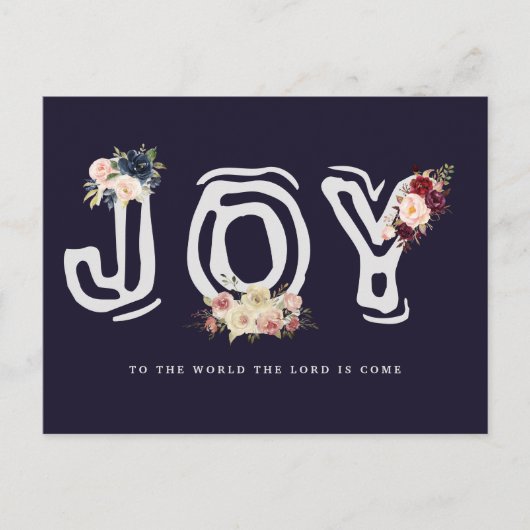 bloemenbrief Joy Christmas Greeting Holiday card Feestdagenkaart (Voorkant)