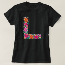 Bloemenbrief L vrouw basic T-shirt