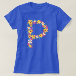 Bloemenbrief P vrouw basic T-shirt