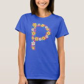 Bloemenbrief P vrouw basic T-shirt (Voorkant)