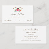  Bloemenbril Oogonderzoek Afspraak Afsprakenkaartje (Voorkant / Achterkant)