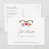  Bloemenbril Oogonderzoek Afspraak Briefkaart (Voorkant / Achterkant)