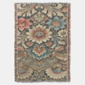   Bloemenbrokaat in warme aardse toon Deken (Voorkant Verticaal)