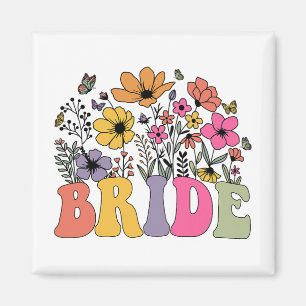 Bloemenbruid bruidsmeisje wilde bloemen Groovy Bac Magneet