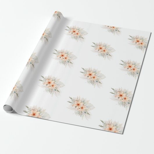 bloemenbruid cadeaupapier (Uitgerold)