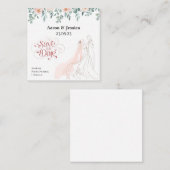 Bloemenbruid en bruidegom Illustratie De datum ops Notitiekaartje (Voorkant / Achterkant)