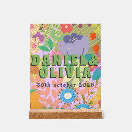 bloemenbruiloft acryl bord