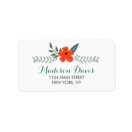 bloemenbruiloft Adresetiketten Etiket (Voorkant)