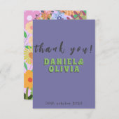 bloemenbruiloft bedankkaart (Voorkant / Achterkant)