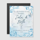 Bloemenbruiloft bewaar de datum uitnodiging magnetische uitnodiging (Voorkant / Achterkant)