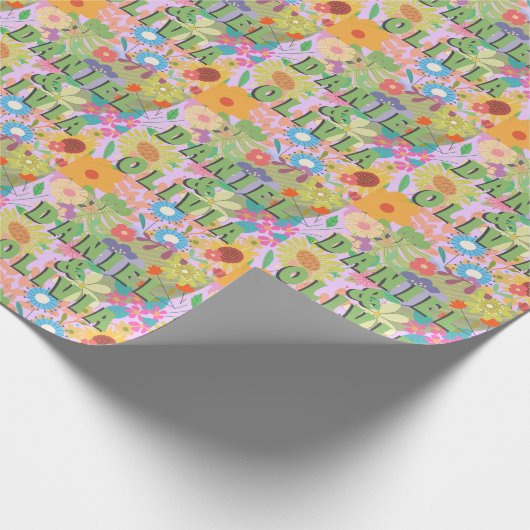 bloemenbruiloft cadeaupapier (Hoek)