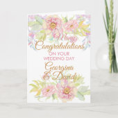 Bloemenbruiloft dag gefeliciteerd kaart (Voorkant)