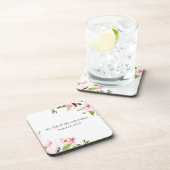 Bloemenbruiloft gepersonaliseerd plastic bier onderzetter (Rechterzijde)