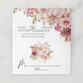 Bloemenbruiloft herfst roze bordeaux pompoen plaatskaartje (Buitenkant ongevouwen)