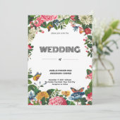 bloemenbruiloft kaart (Staand voorkant)