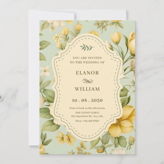 bloemenbruiloft kaart (Voorkant)