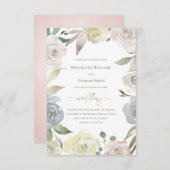 bloemenbruiloft lijst Uitnodiging (Voorkant / Achterkant)