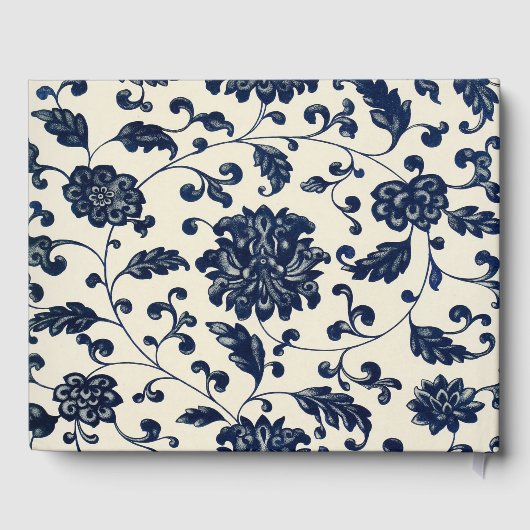  bloemenbruiloft | Marine en Cream Gastenboek (Achterkant)