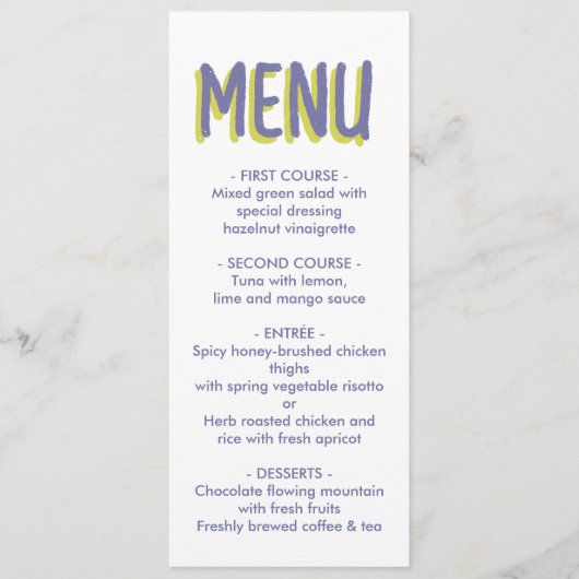 bloemenbruiloft menu (Voorkant)