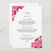 Bloemenbruiloft Menu Kaart (Voorkant / Achterkant)