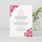 Bloemenbruiloft Menu Kaart (Staand voorkant)