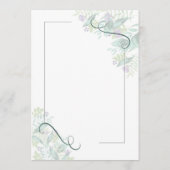 Bloemenbruiloft Menu Kaart (Achterkant)