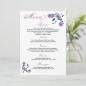 Bloemenbruiloft Menu Kaart (Staand voorkant)