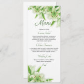 Bloemenbruiloft Menu Kaart (Voorkant / Achterkant)