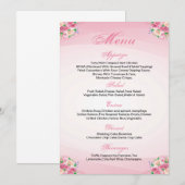 Bloemenbruiloft Menu Kaart (Voorkant / Achterkant)