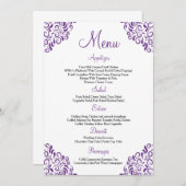 Bloemenbruiloft Menu Kaart (Voorkant / Achterkant)