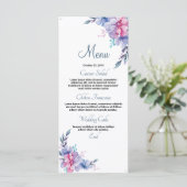 Bloemenbruiloft Menu Kaart (Staand voorkant)