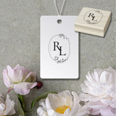  bloemenbruiloft monogram Initialen Rubberstempel