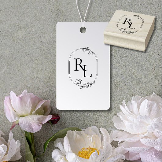  bloemenbruiloft monogram Initialen Rubberstempel
