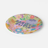 bloemenbruiloft papieren bordje (Gekanteld)