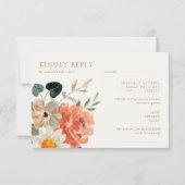 Bloemenbruiloft RSVP Ivoor Reactie Kaart (Voorkant)