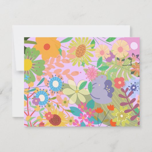 bloemenbruiloft RSVP kaartje (Achterkant)