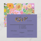 bloemenbruiloft RSVP kaartje (Voorkant / Achterkant)