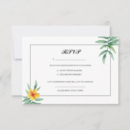 Bloemenbruiloft RSVP Post kaart (Voorkant)